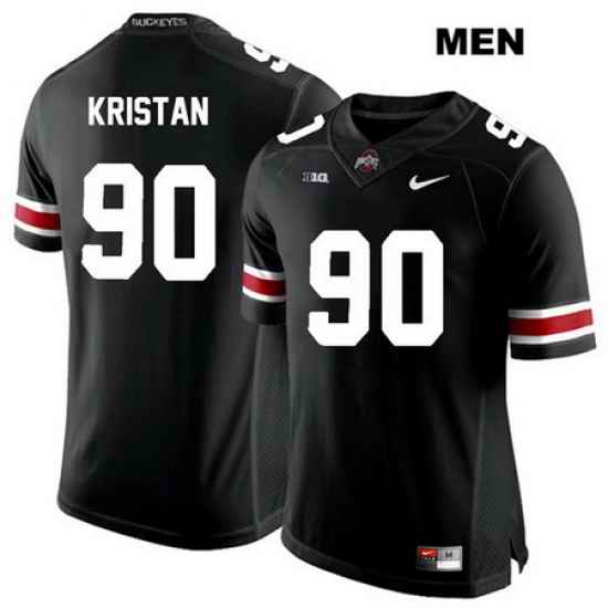 Bryan Kristan Stitched Ohio State Buckeyes White Font Authentic Mens Nike  90 Black College Football Jersey Jersey